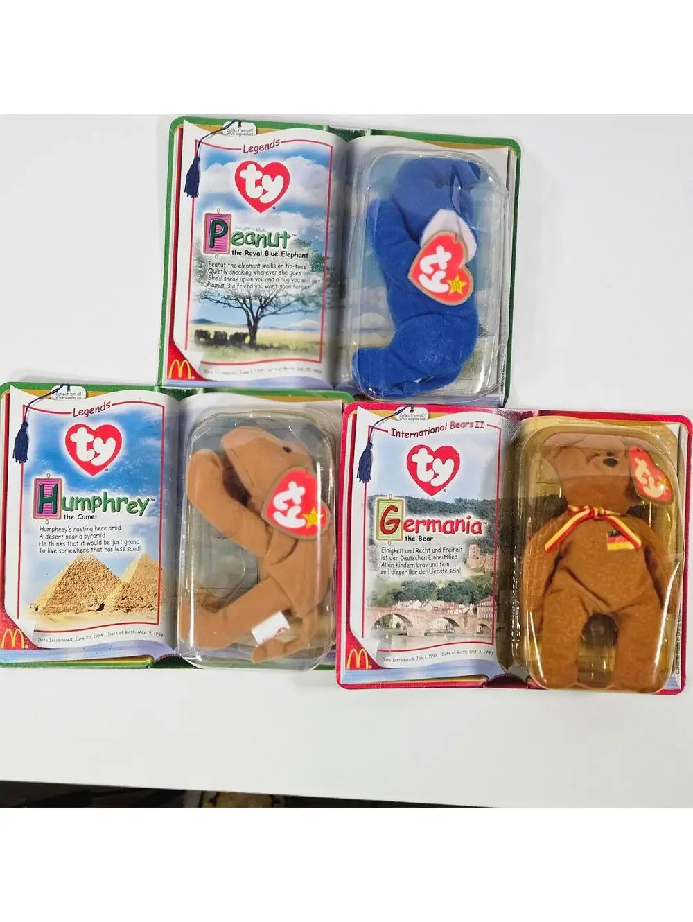 Ty Teenie Beanie Babies McDonalds 2000 Bundle Peanut Humphrey Germania Sealed